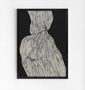Abstract black and white wall art print