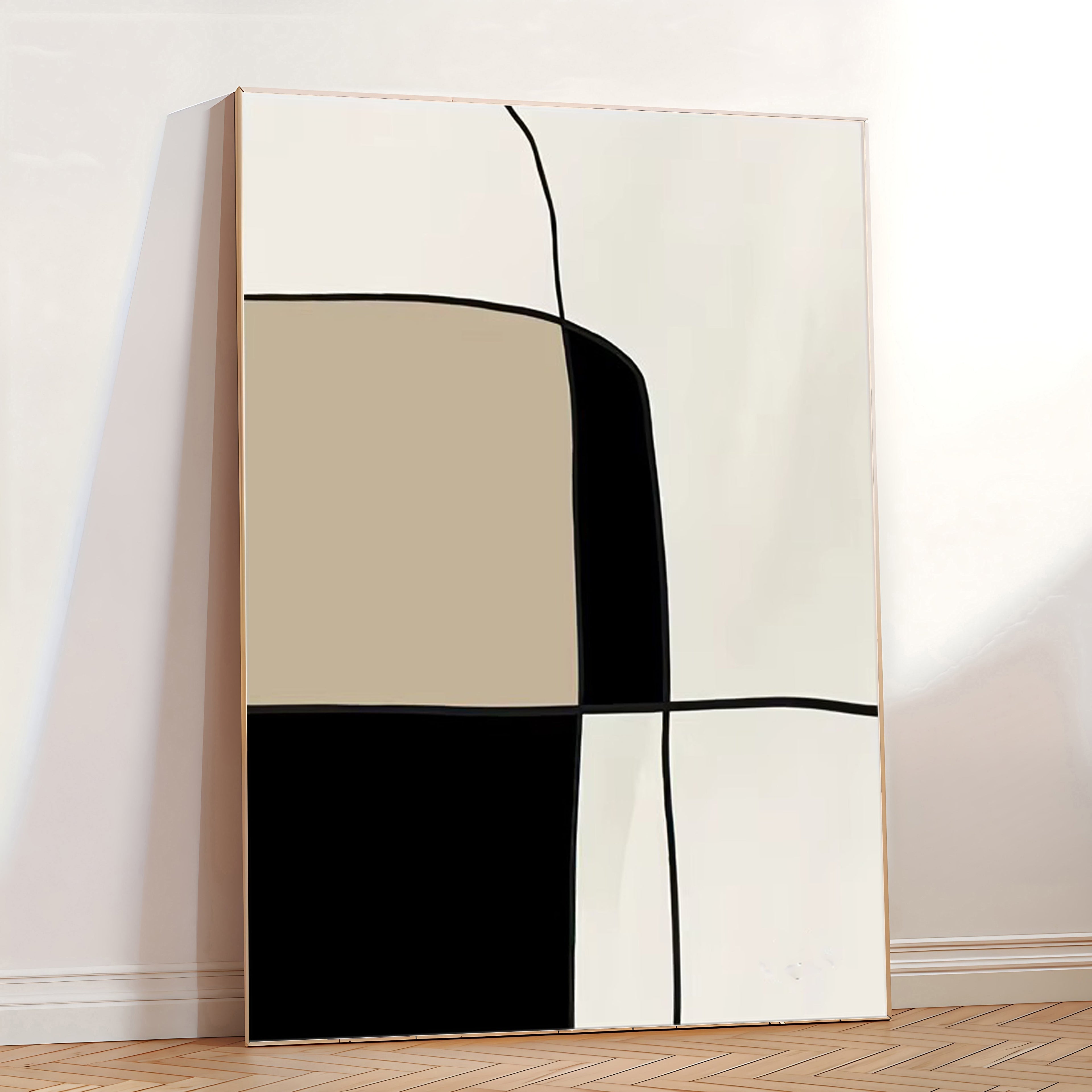 Neutral abstract wall art print