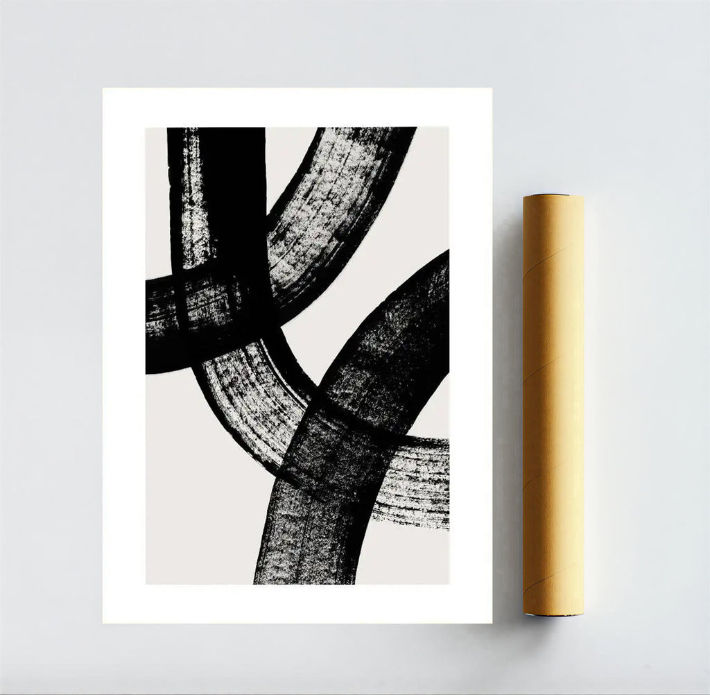 Black and white abstract wall art print