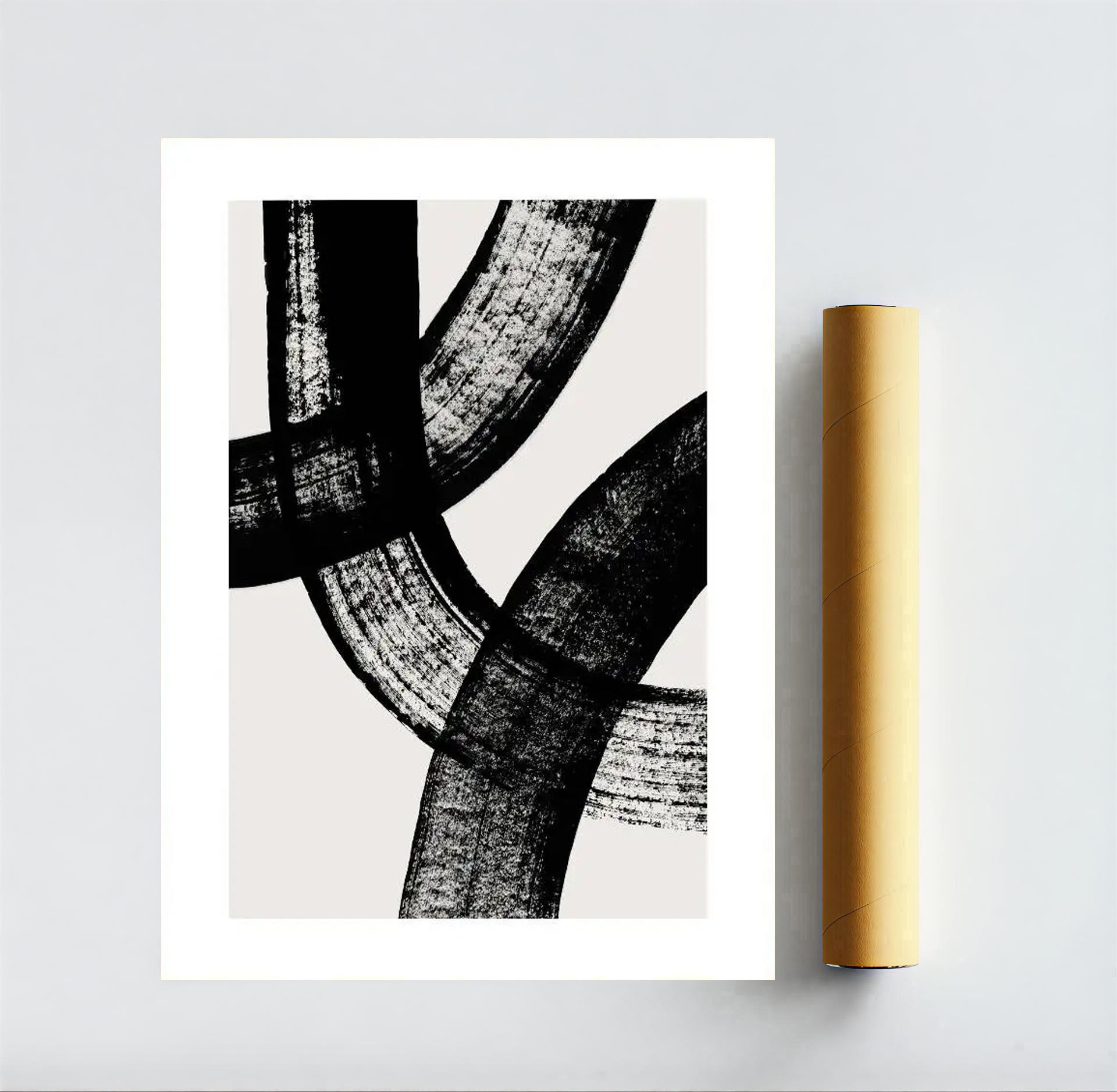 Black and white abstract wall art print