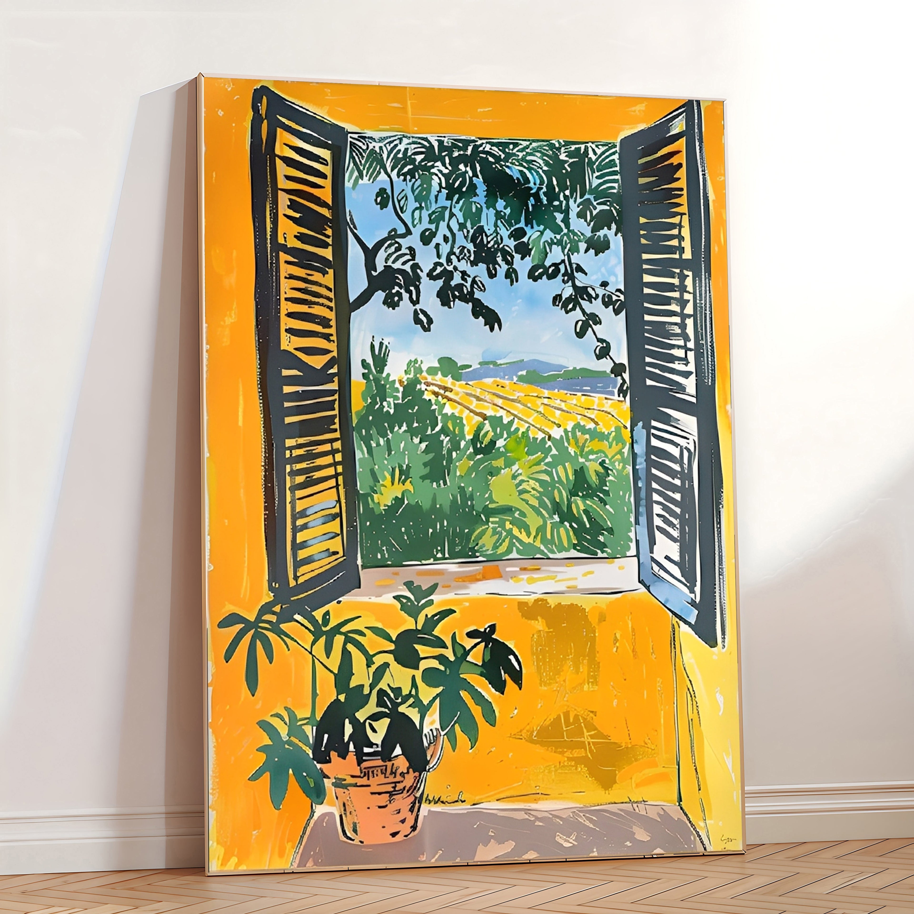 Matisse-inspired window view art print