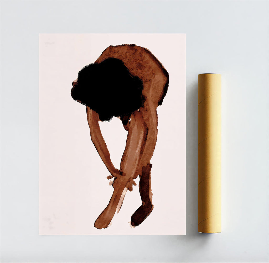 Abstract watercolor figure wall art print