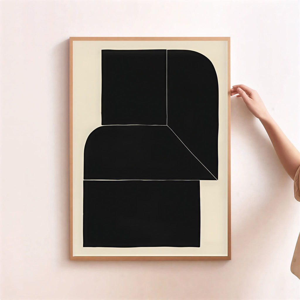 Black Minimalist Abstract Wall Art Print
