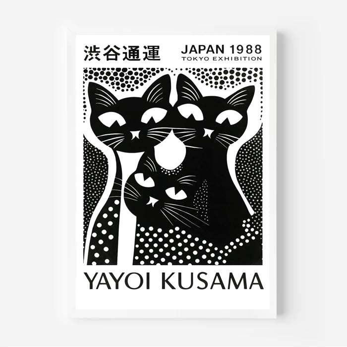 Black and white cat art print