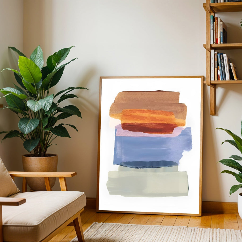 Abstract color block wall art print