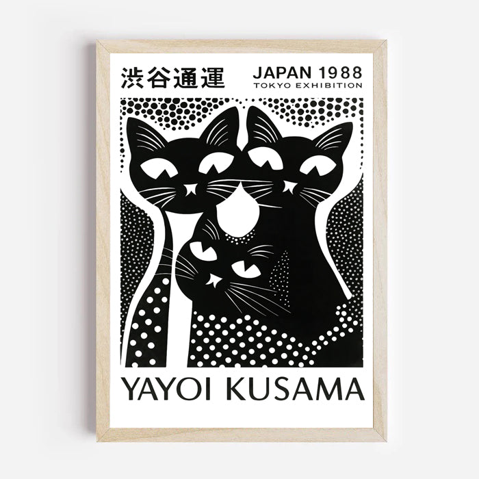 Black and white cat art print