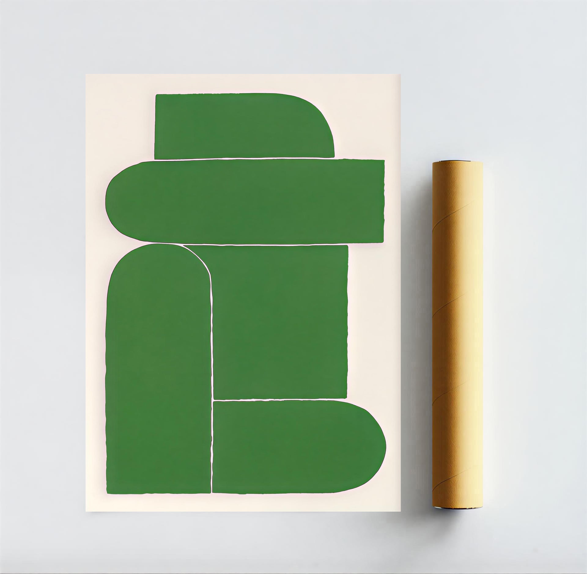 Modern abstract green wall art print