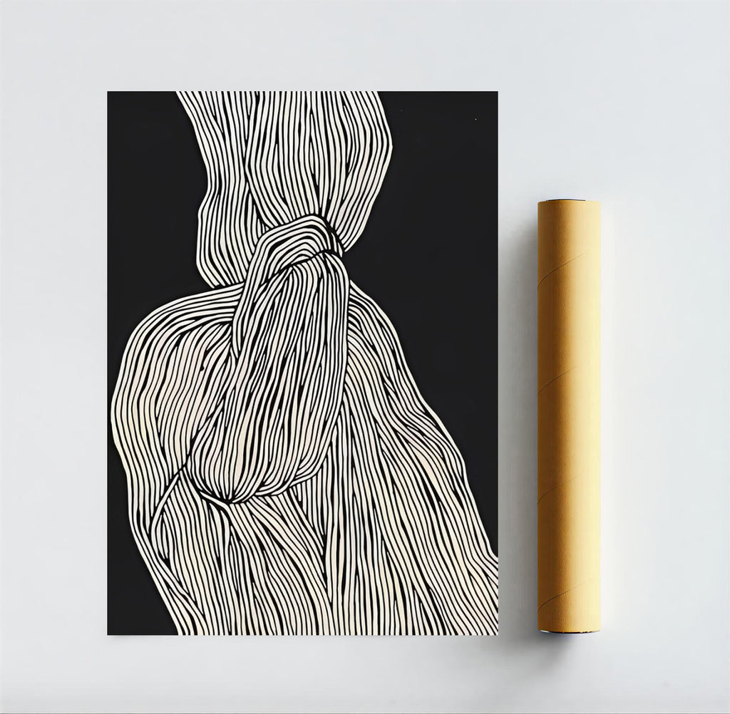 Abstract black and white wall art print
