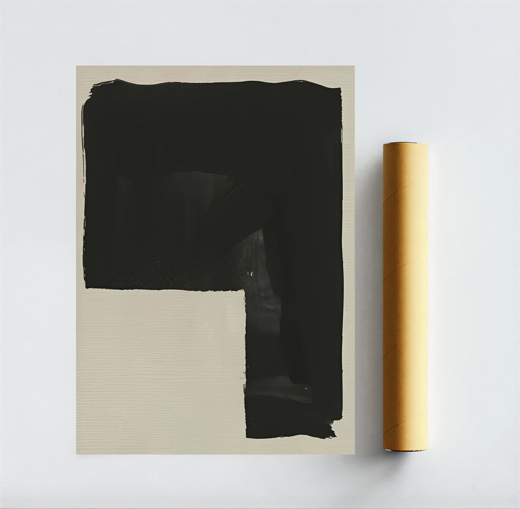 Modern black minimalist abstract wall art print
