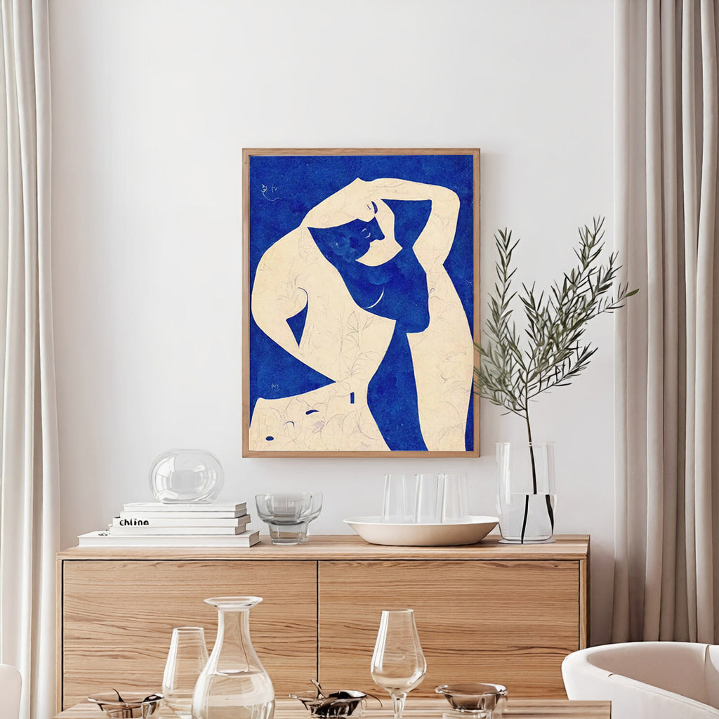 Abstract Blue Nude Wall Art Print