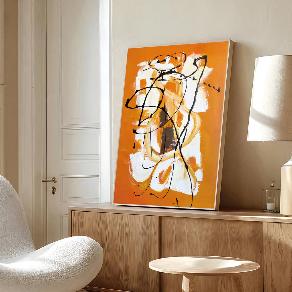 Abstract orange wall art print