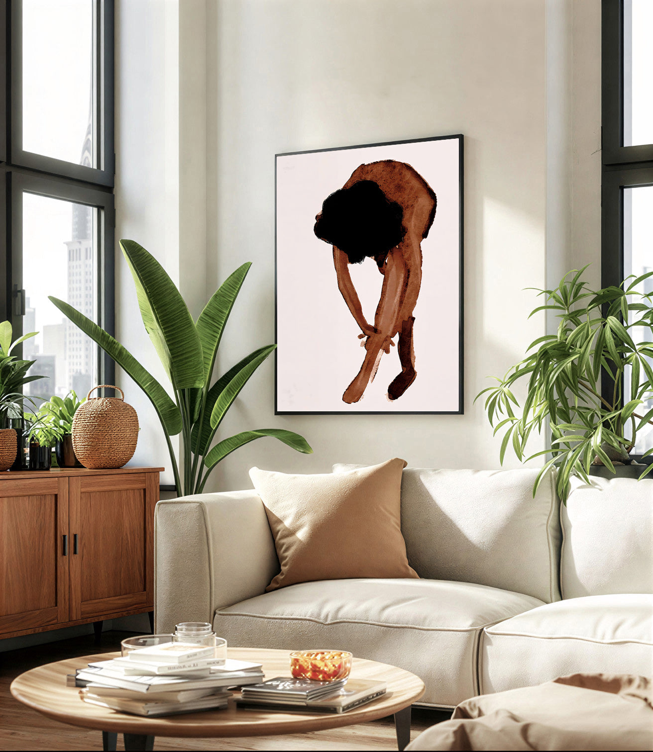 Abstract watercolor figure wall art print