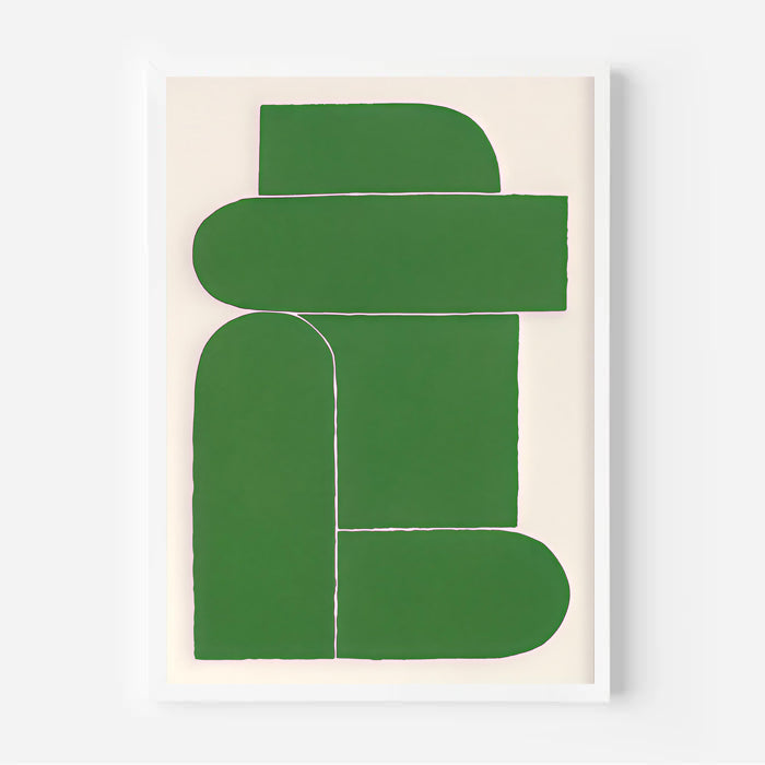 Modern abstract green wall art print