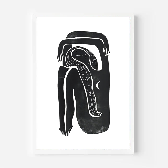 Abstract Minimalist Black Line Art Print