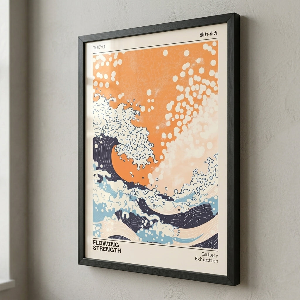 Japanese Wave Print – Tokyo Gallery Exhibition Wave Poster